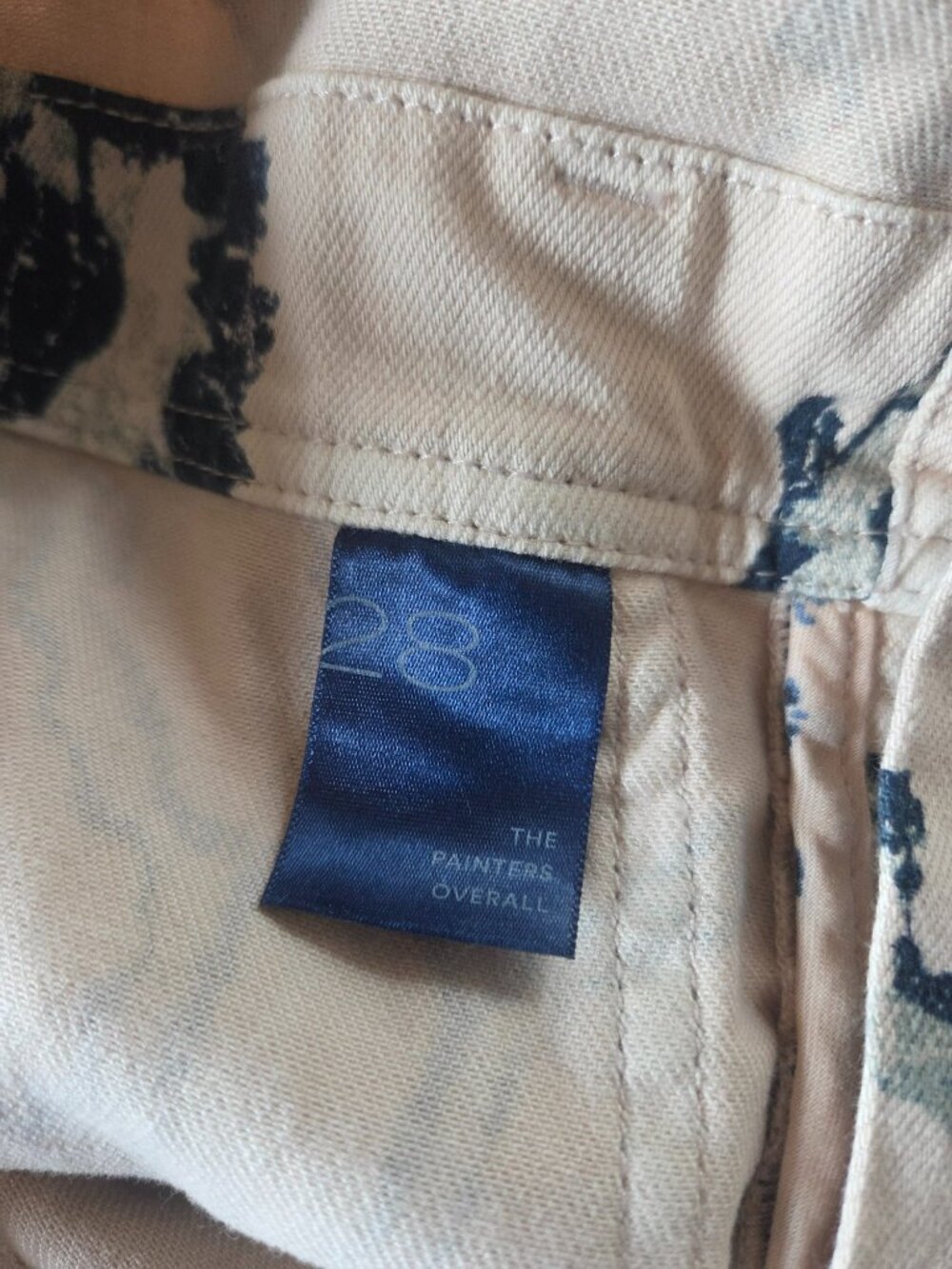 Anthropologie Pilcro The Painters Ivory / Blue Denim Overalls Size 28 - Picture 5 of 10
